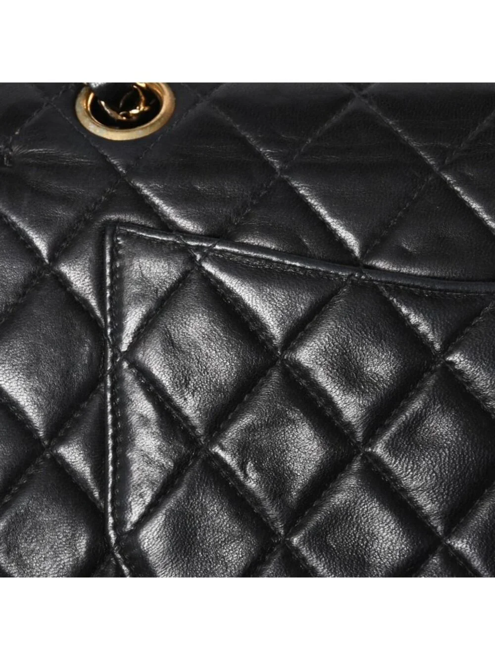 Chanel Quilted 23 Double Flap Chain Shoulder Bag CC Logo Lambskin Black
